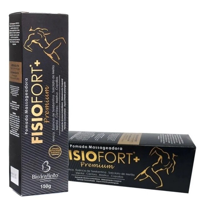 Kit 3 Pomada Fisiofort Premium PRETA 150g Bio Instinto