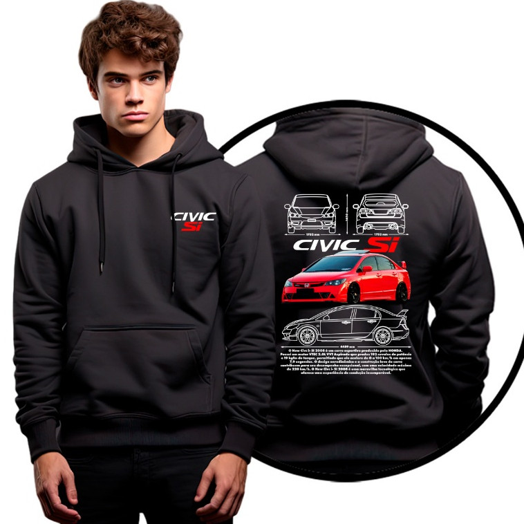 Moletom Casaco De Frio Carro Corrida Luxo New Civic SI i-VTEC 2.0L VVT Aspirado Promoção
