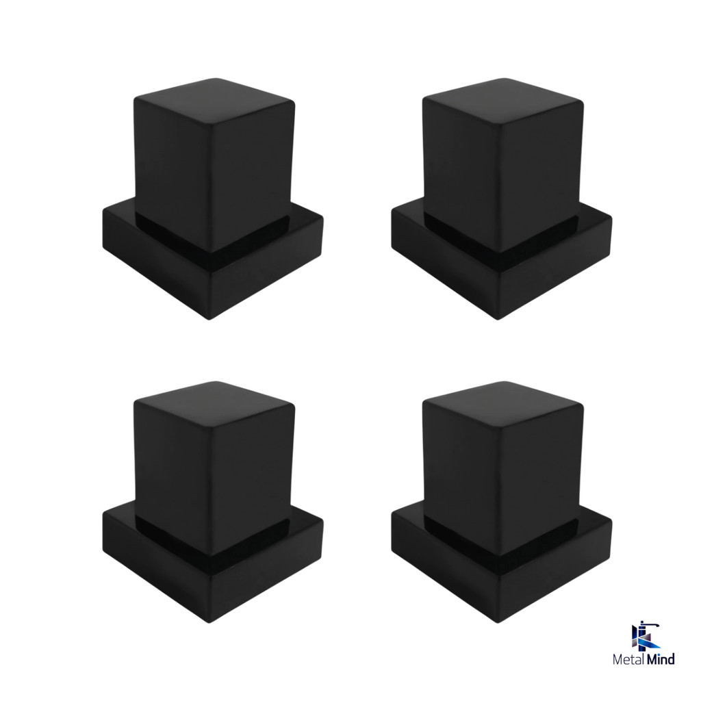 4 Acabamento Quadrado Preto Luxo em Metal Para Registro De Chuveiro Padrão Deca