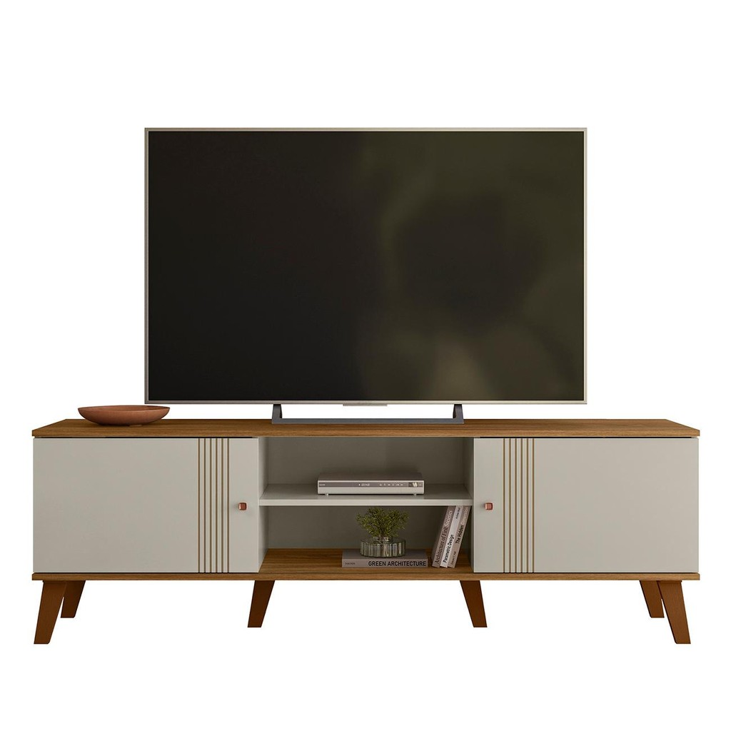 Rack Bancada Para TV 65 Pol 160cm Sia Off/Nature Z49       - Mpozenato em Oferta na Shopee