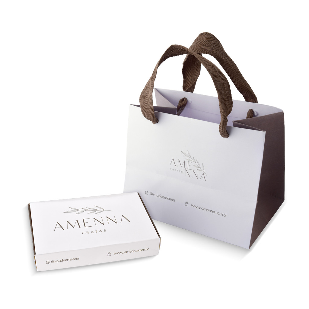 Kit Sacola e Caixa para Presente Amenna Pratas em Oferta na Shopee