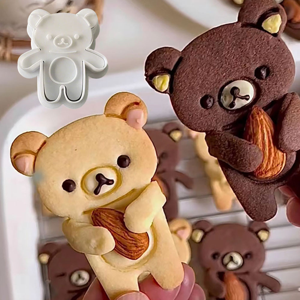 Cortadores De Biscoitos De Urso De Abraço De Desenho Animado Ferramentas E Acessórios De Padaria DIY Carimbo em Oferta na Shopee