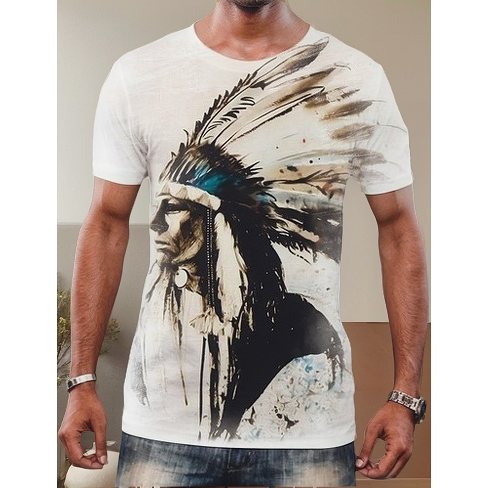 Camisa Camiseta Unissex Cacique Índio Tribo Indígena Chefe 2