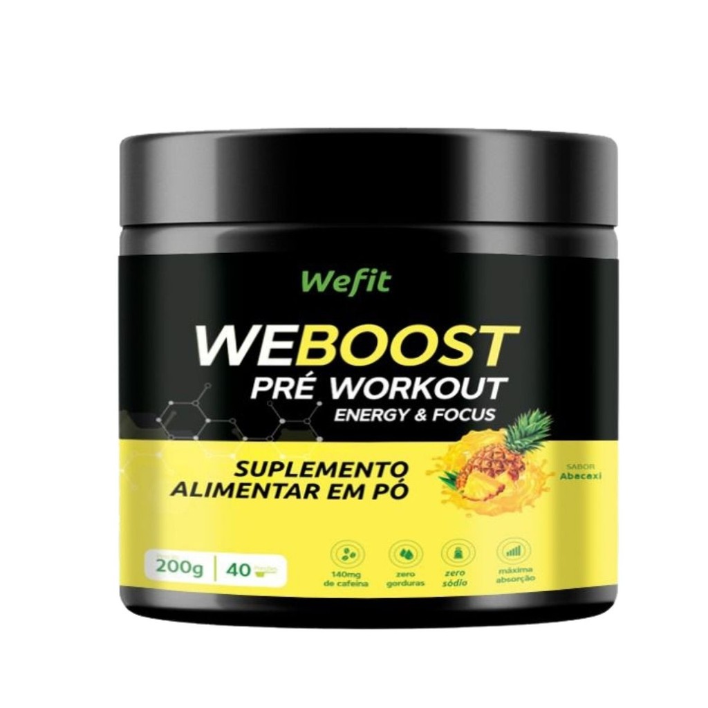 Pré-Treino Weboost Pote 200g Wefit Abacaxi em Oferta na Shopee