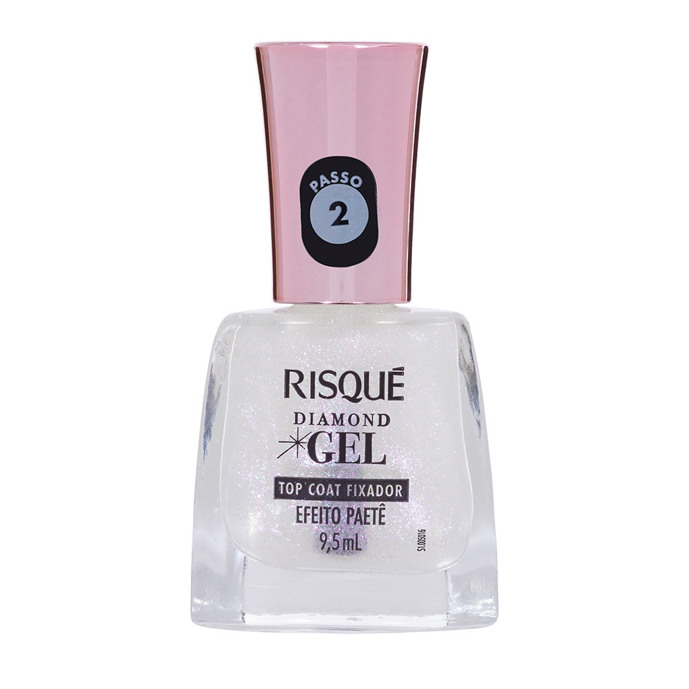 Top Coat Fixador Efeito Paetê Risqué Diamond Gel 9,5ml em Oferta na Shopee