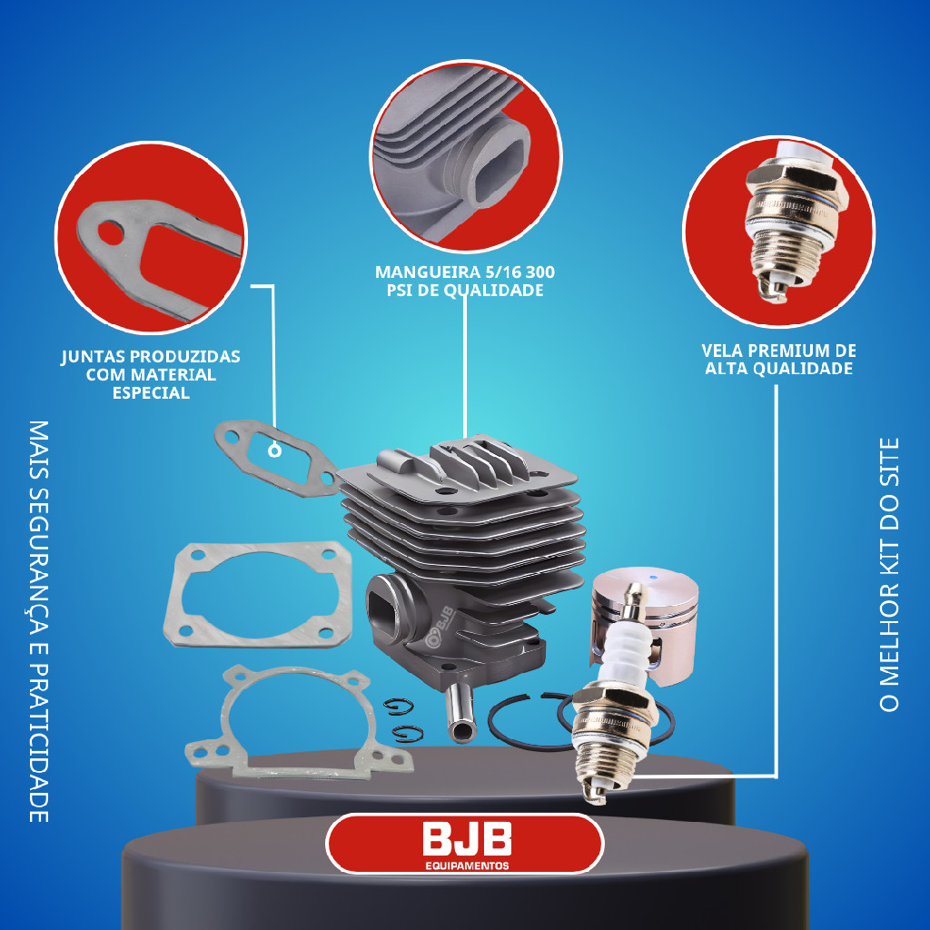 KIT CILINDRO 38MM + JUNTAS + VELA PARA ROÇADEIRA STHIL fs 160 220 280 — imagem 2 de 2