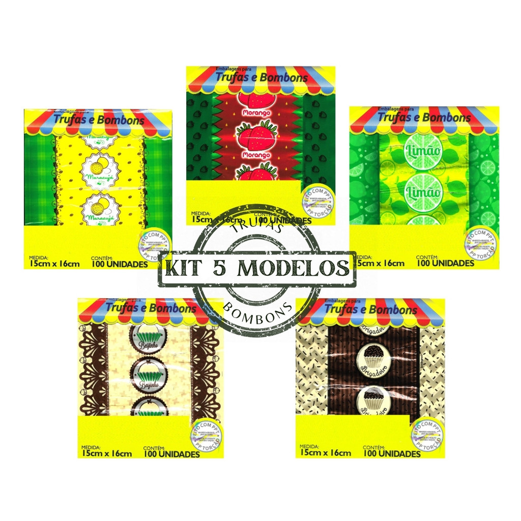 500 Embalagens para Trufa 15x16cm sabores morango,beijinho,maracuja,limão,brigadeiro em Oferta na Shopee