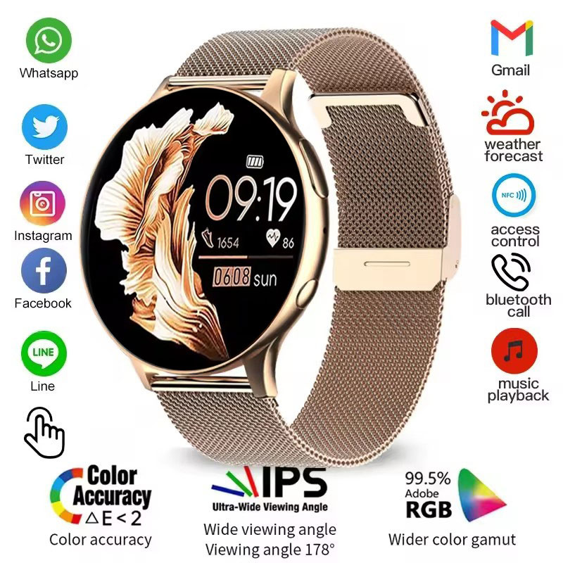 2025 Novas Mulheres SmartWatch Samsung Galaxy Watch 7 Bluetooth Chamada Lady Relógios Esporte À Prova D'água Frequência