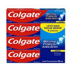 Creme Dental Colgate Máxima Proteção Anticáries 90g 4 unid com Desconto