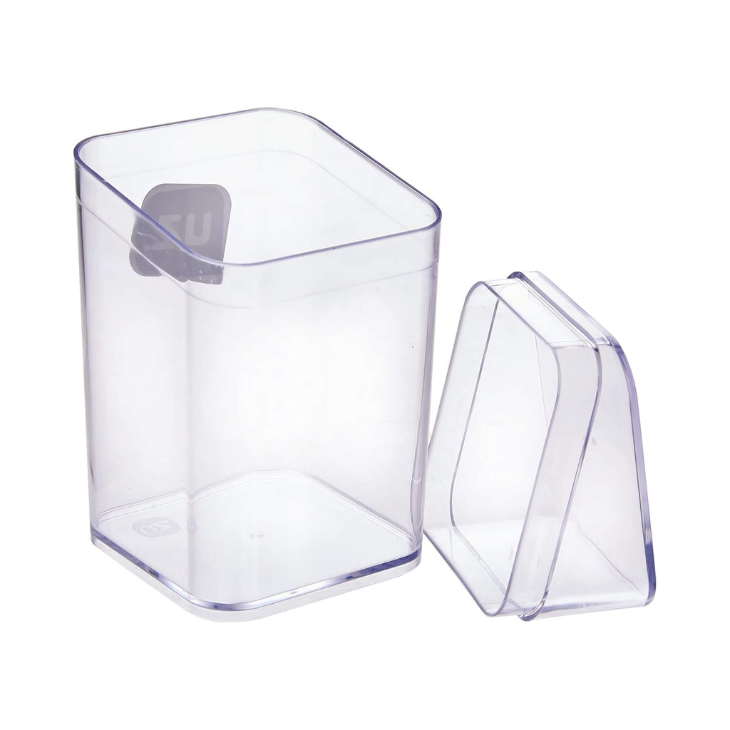 Detalhes do Porta Algodão + Porta Sabonete Líquido + Porta Escova c/ Tampa Slim Transparente UZ Utilidades