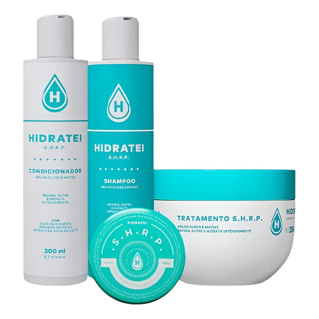 Kit Hidratei Tratamento Linha Gloss Shrp Nutre E Repara Fios