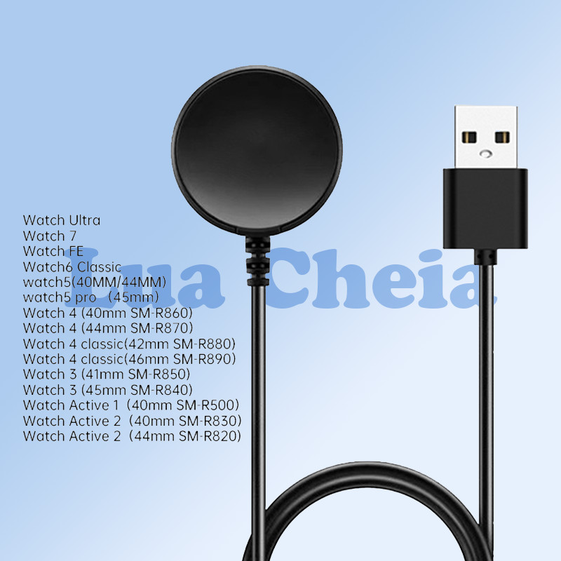 Lua cheia Carregador USB para Samsung Galaxy Watch Active 1/2 3e watch3/4/5/6/7 watch4 classic em Oferta na Shopee