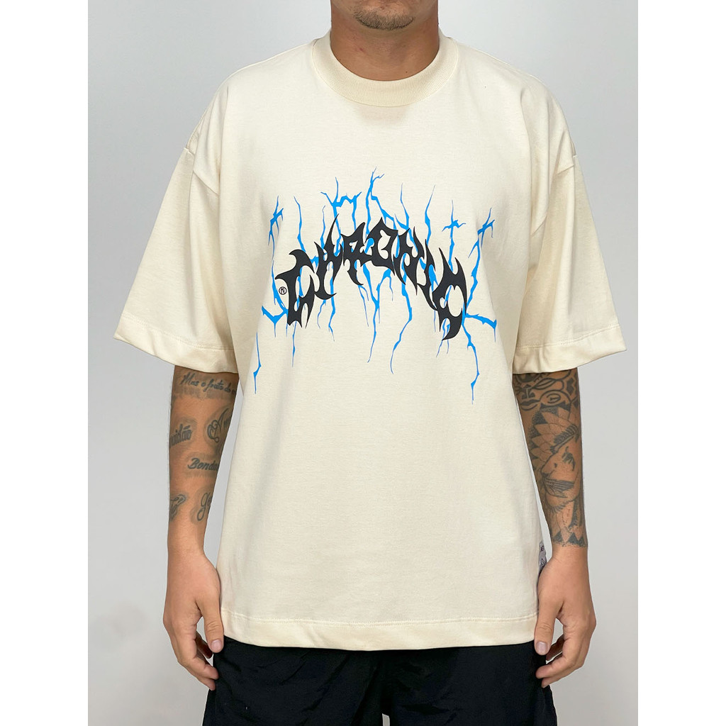 Camiseta Oversized Premium Chronic Tag Thunder - Creme