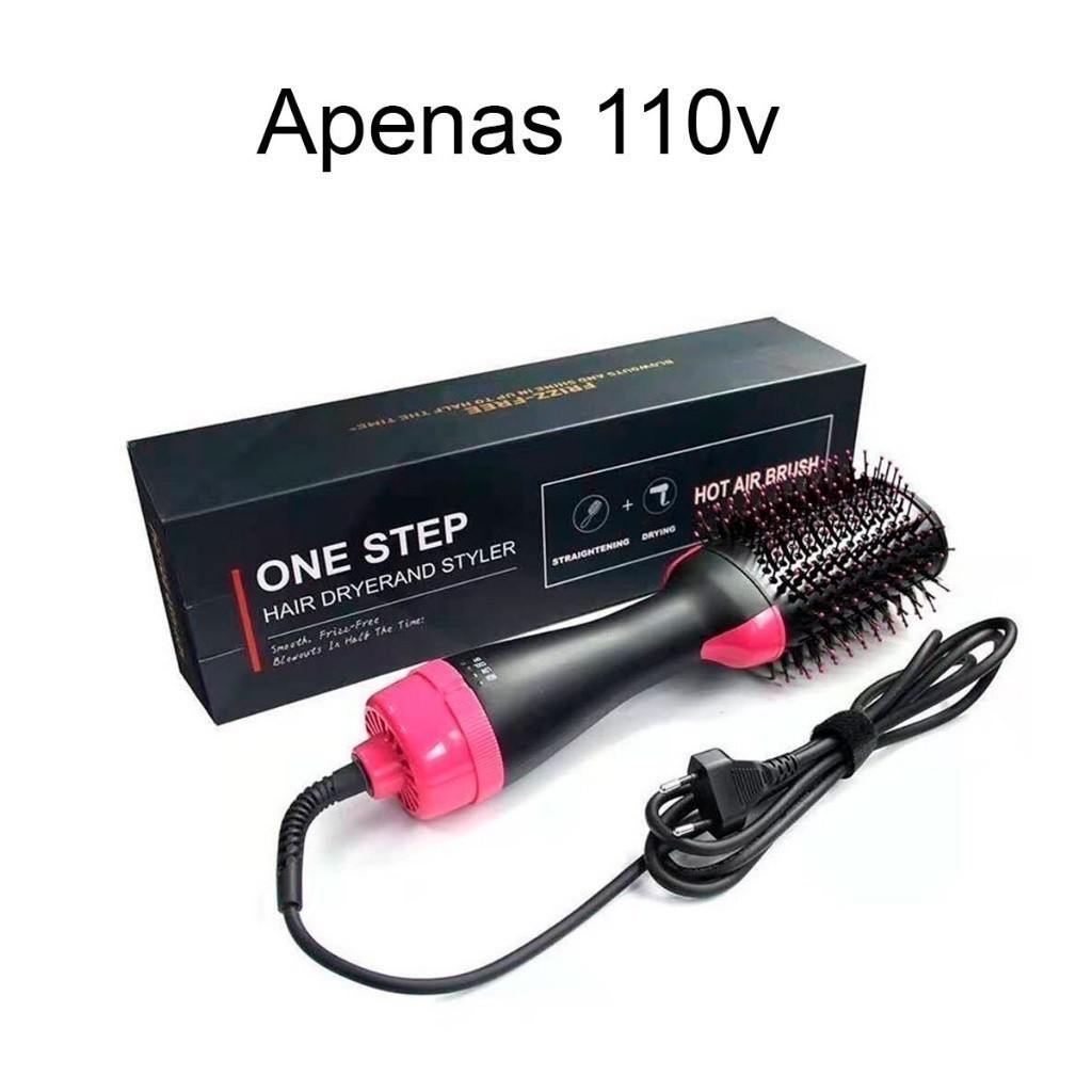 Escova Secadora 110V Alisador Elétrica Quente Cabelo Com 3 Em1 Hair Styler