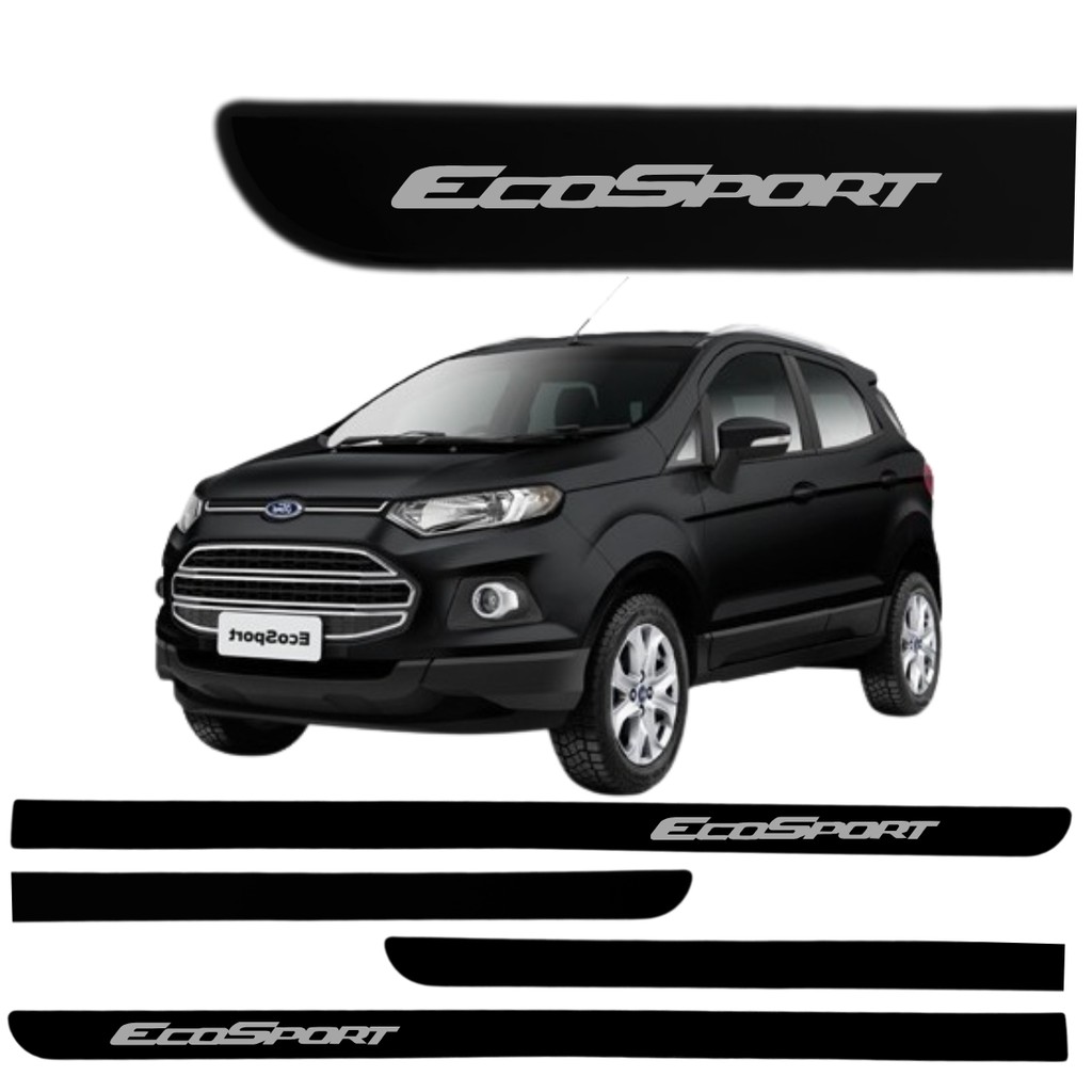 Jogo Friso Lateral Ecosport 2017 até 2024 Preto Ebony