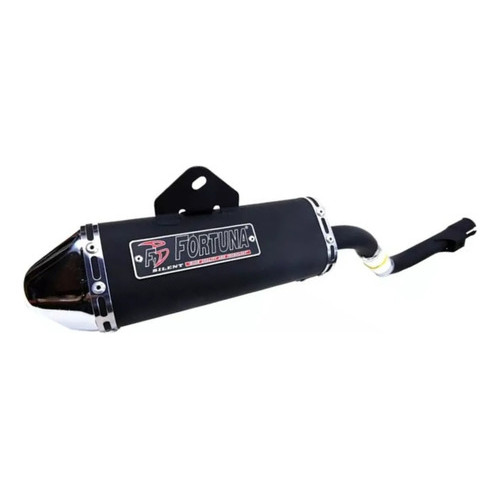 Escapamento Mini Tri Nxr Bross 125/150 2009-2014 Preto Cromado Fortuna