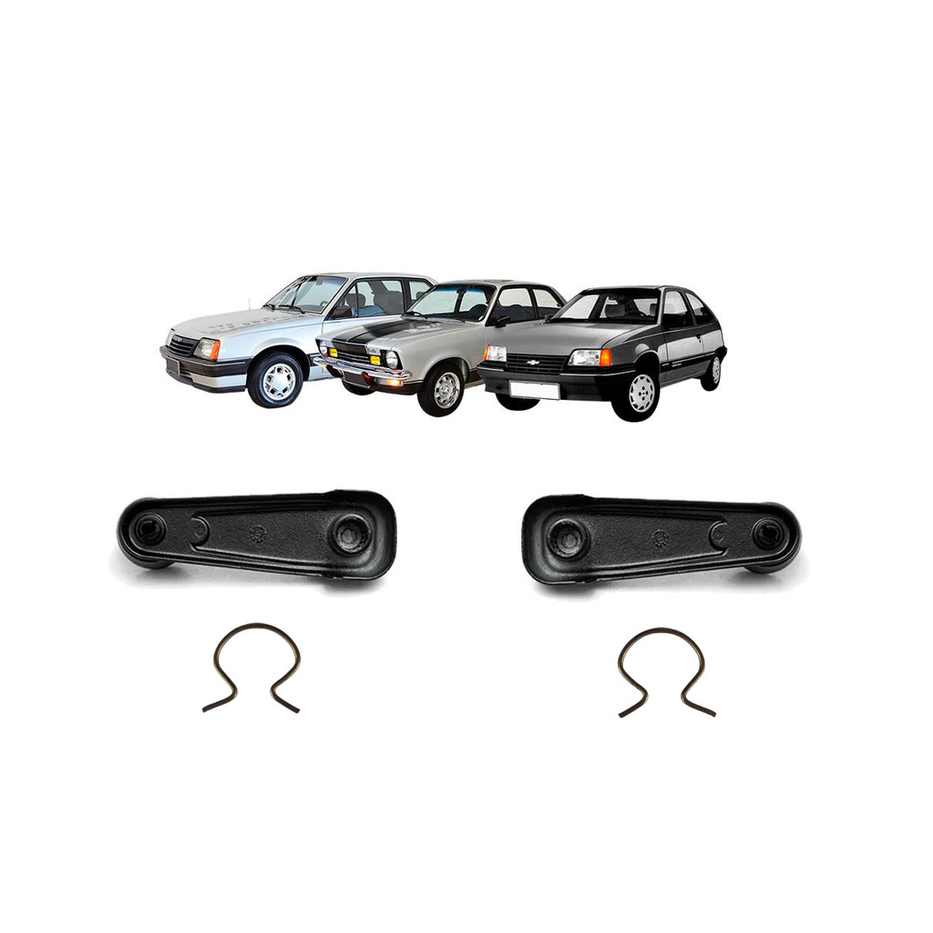 PAR MANIVELA VIDRO PORTA CHEVETTE MONZA CAMINHÕES GM PRETA
