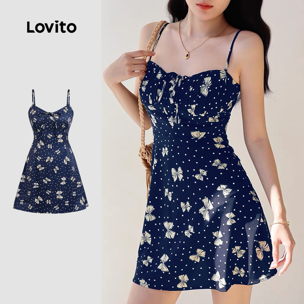 Lovito Vestido Boho Butterfly Com Cadarço E Zíper Para Mulheres L133ED835 - Women Clothes