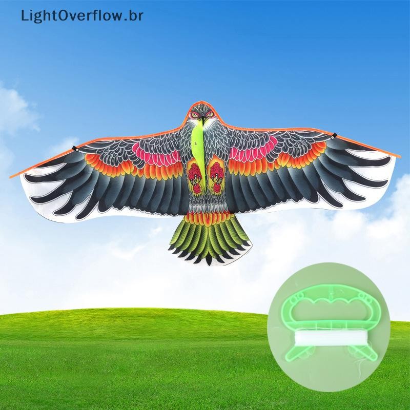 [LightOverflow] Kite Eagle De 1.1 M Com Linha De Pipa De 30 Metros Grande Fly Bird Kites Presente Para Crianças Viagens