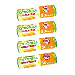 Saco De Lixo Pia e Banheiro com Aroma Citronela 120 Un - 50L