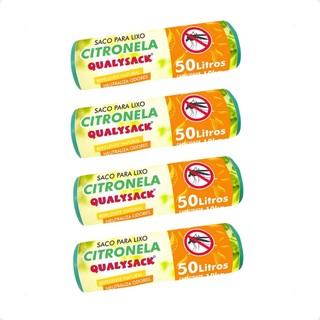 Saco De Lixo Pia e Banheiro com Aroma Citronela 120 Un - 50L