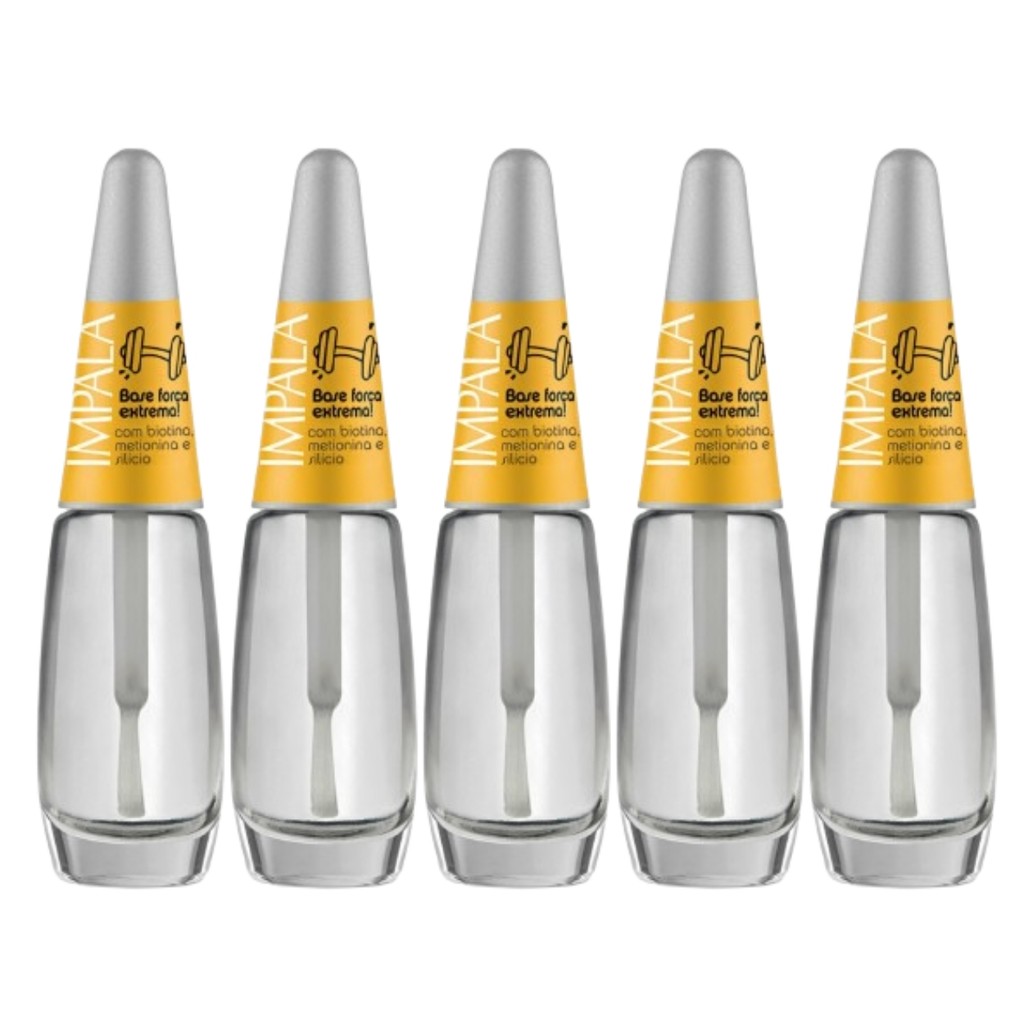 Kit 5 Esmalte Impala Base Tratamento Força Extrema Manicure em Oferta na Shopee