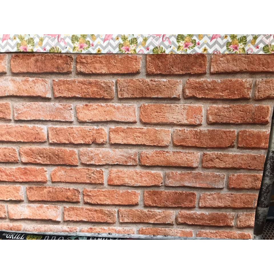 3 metros - Tecido PVC Corino Estampado Estampa de Tijolo Tijolinho para colagem em parede decoração de parede antiga