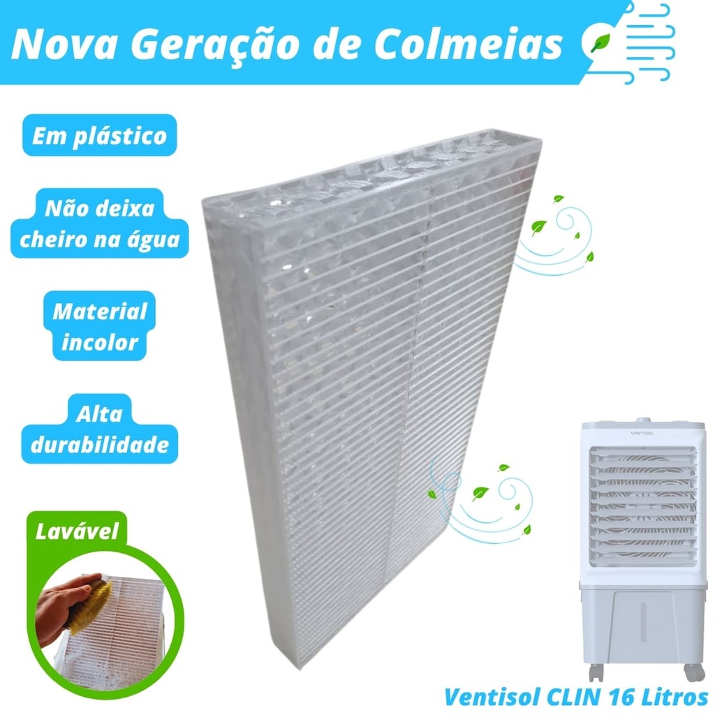 Colmeia Plástica Lavável para Climatizador - Ventisol CLIN 16