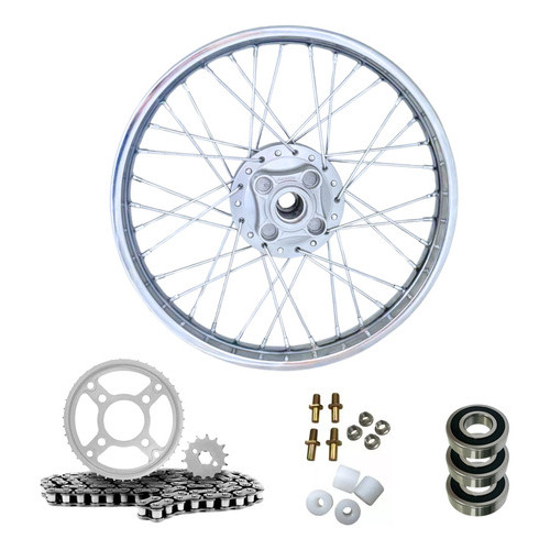 Roda Traseira Cg Titan 125 83 A 99 Kit Relação+bucha+rolamen