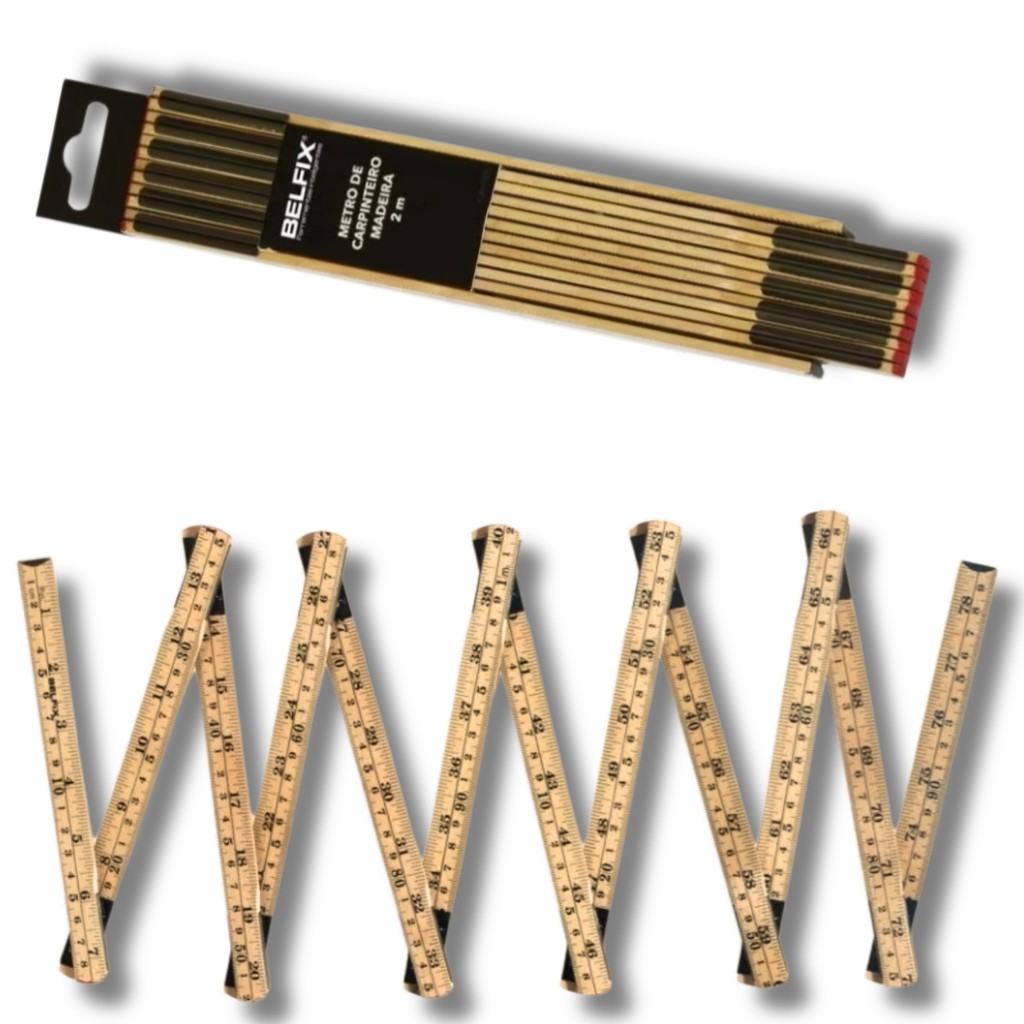 Metro de Madeira Marceneiro Carpinteiro 11 dobras 2M / Metro Carpinteiro em Oferta na Shopee