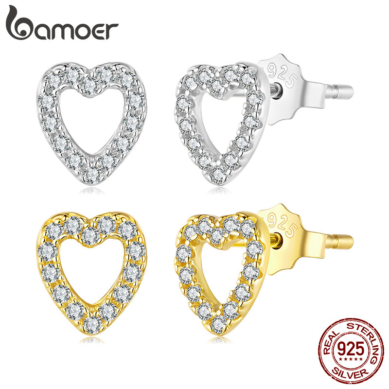 Brincos De Prata Esterlina 925 Bamoer Com Design De Coração , Joias , Presentes Para Mulheres em Oferta na Shopee