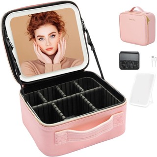 Kit Maleta Maquiagem completo Profissional Com Espelho e Luz Led e paleta de maquiagem TOP