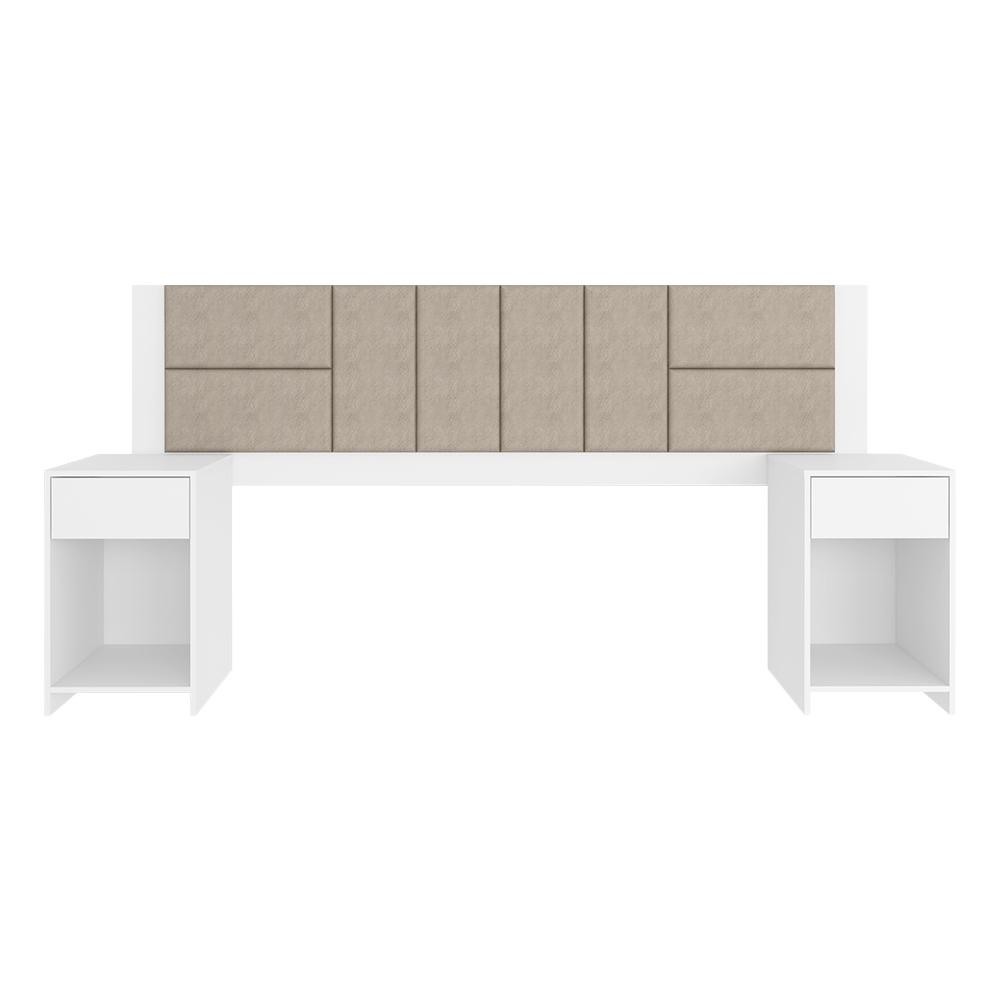 Cabeceira Estofada Para Cama Queen Dubai Bran/bege - M. Arapongas em Oferta na Shopee