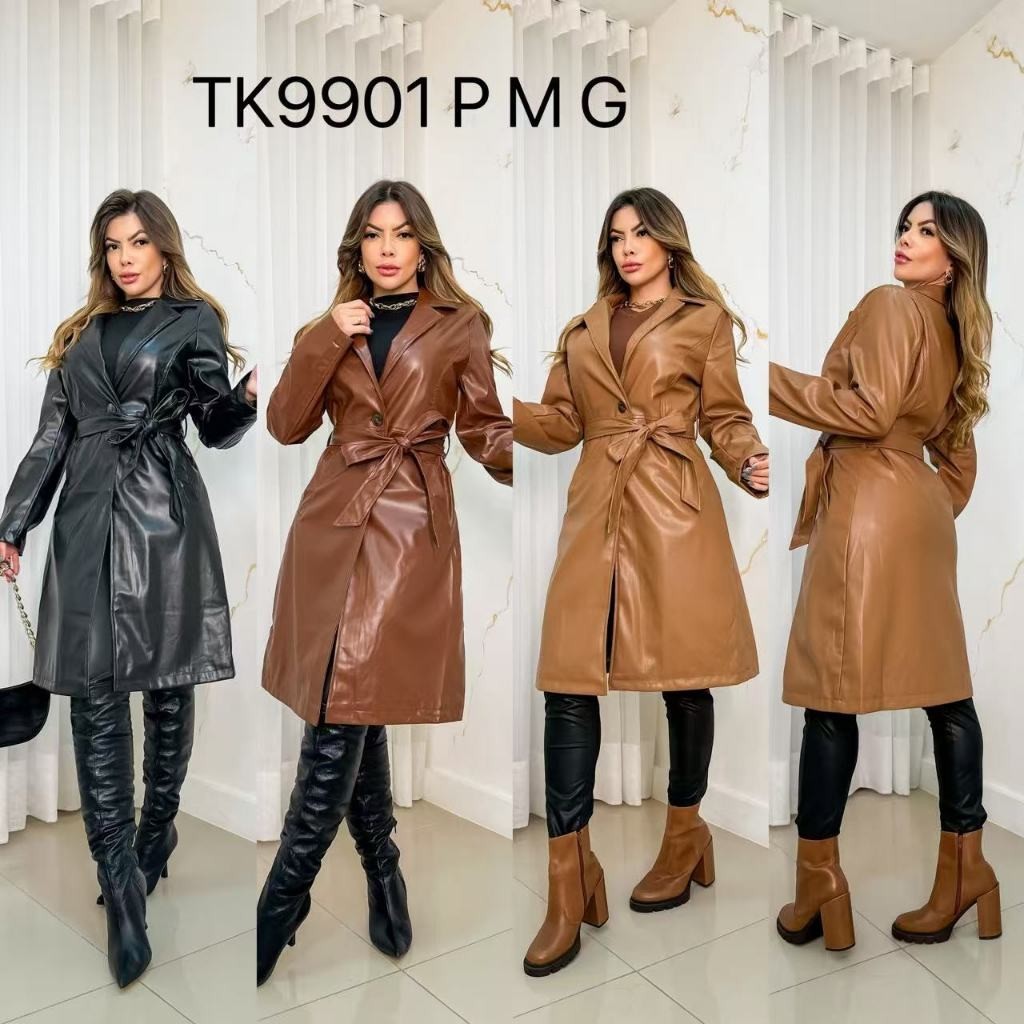 Jaqueta de Couro Feminina Casual Preta Elegante Slim Moderna Moda Luxo em Oferta na Shopee