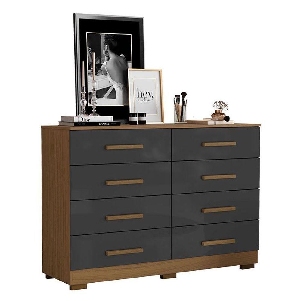 Cômoda 8 Gavetas 2014148 Atacama Grafite - Aramóveis em Oferta na Shopee