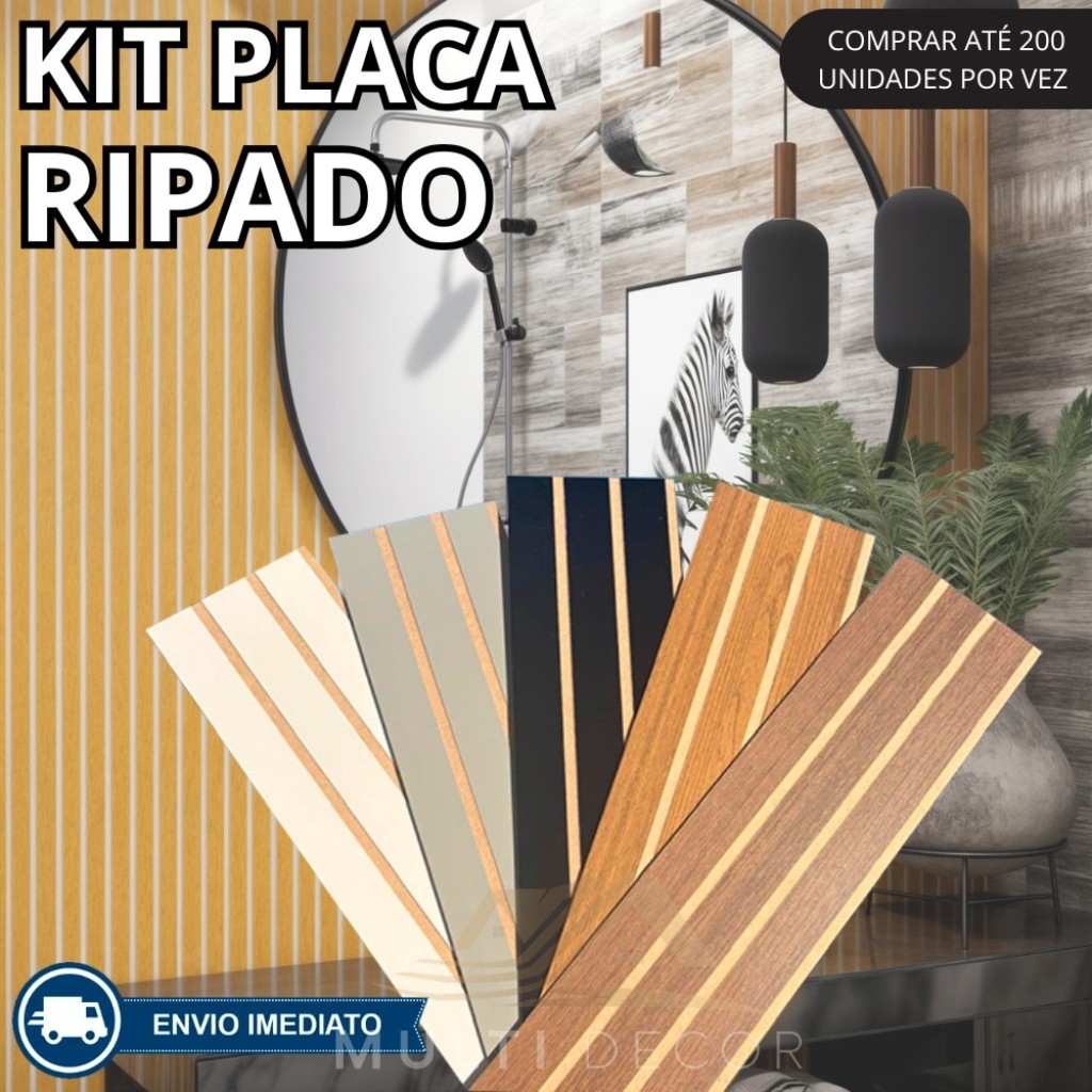 Kit 50 Placas Para Painel Ripado Decorativo MDF 50x11 De Alta Qualidade - ENVIO RÁPIDO