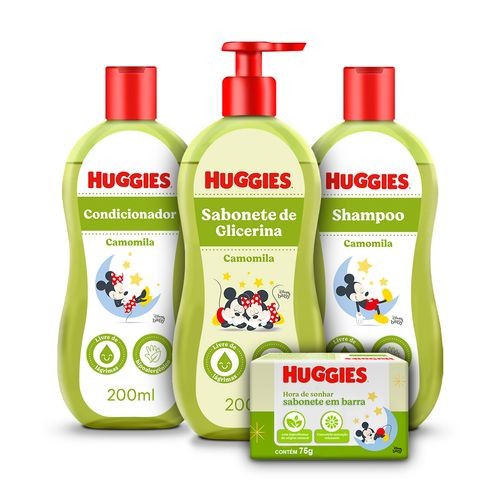Kit 4 Itens Huggies Banho Baby Camomila - 1 Un em Oferta na Shopee