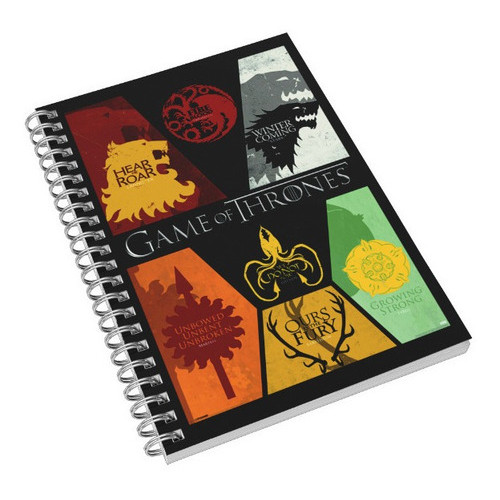 Caderno Universitário Game Of Thrones Series 1, 10 e 15 Matérias Escolar Capa Dura Animes  Desenhos