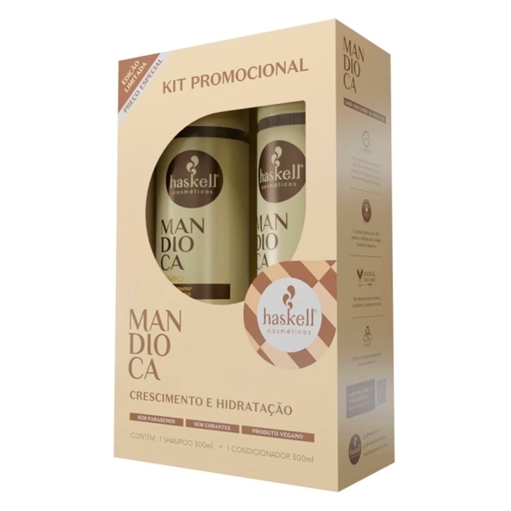 Kit Promopack Haskell Mandioca Crescimento Hidratação 300ml
