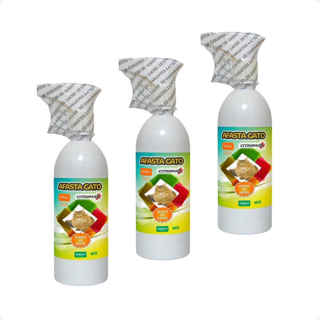 Kit 3 Afasta Gato Spray Espanta Educa Repele 500ml Citromax Original - Home & Living