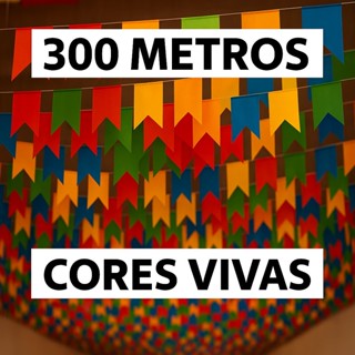 Kit 300 Metros Bandeirinhas Festa Junina / São João em Plástico Papel Seda Colorido Resistente Água em Oferta na Shopee
