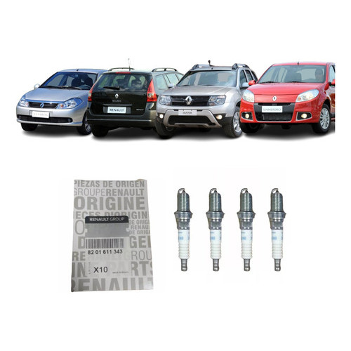 Jogo De Velas Original Renault Sandero/logan/duster 1.6 16v em Oferta na Shopee