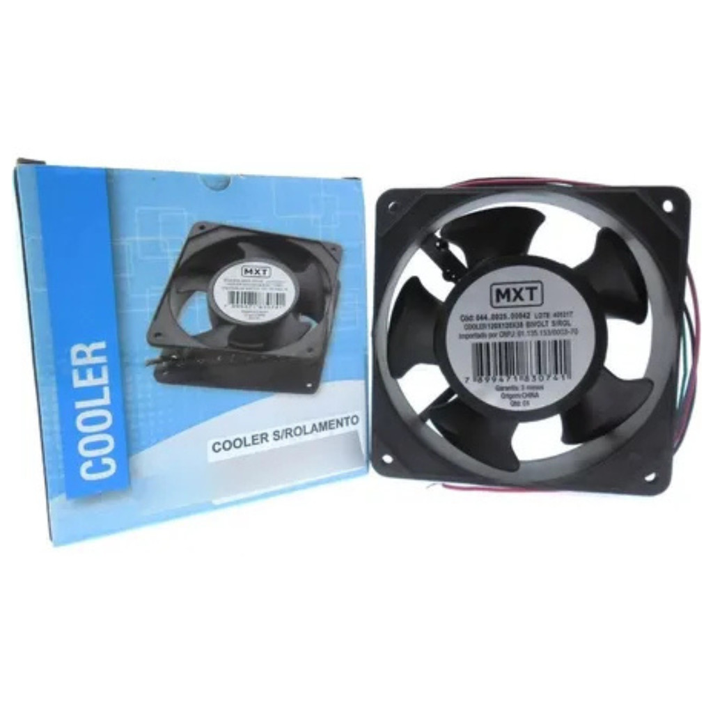 Ventoinha Eletrônica 120x120x38mm MXT Bivolt 110/220V – Sem Rolamento