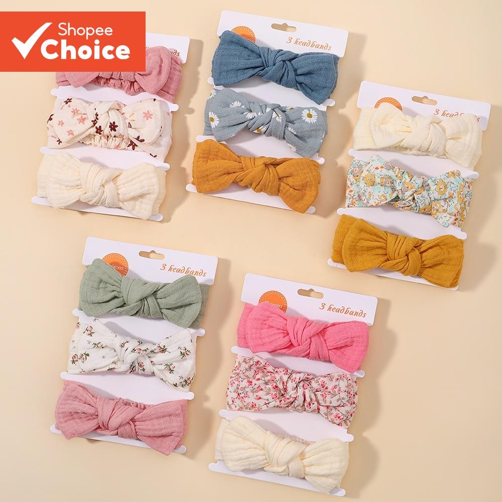 3 Pçs Bebê Menina Headbands Conjunto Macio Elástico Arcos De Cabelo Para Crianças Recém-Nascidos Headwear Fita Acessório
