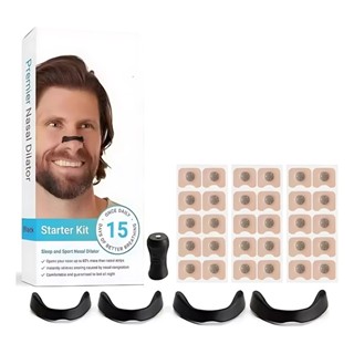 Kit Fitas Nasais Antirronco com 30 Unidades | Dilatador Magnético de Alta Performance em Oferta na Shopee