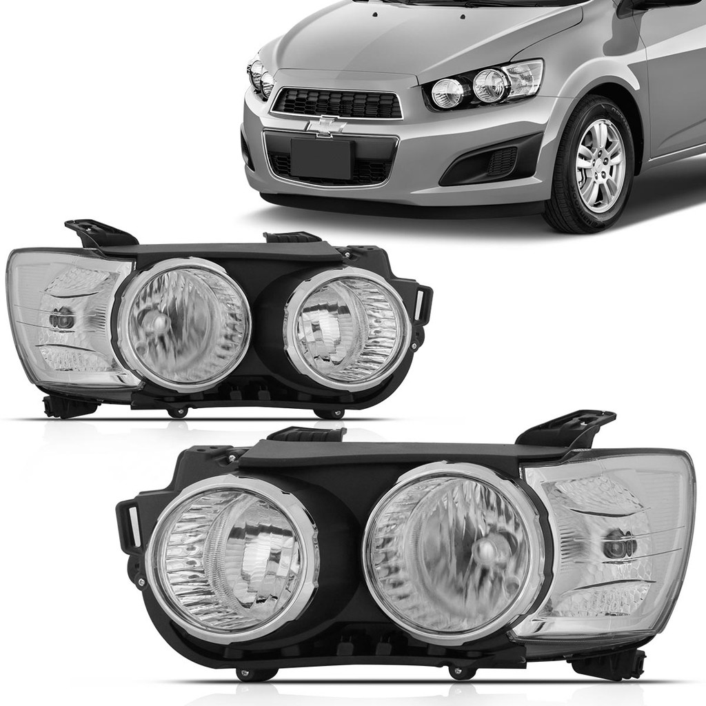 Farol Sonic 2012 2013 2014 Foco Duplo Mascara Negra em Oferta na Shopee