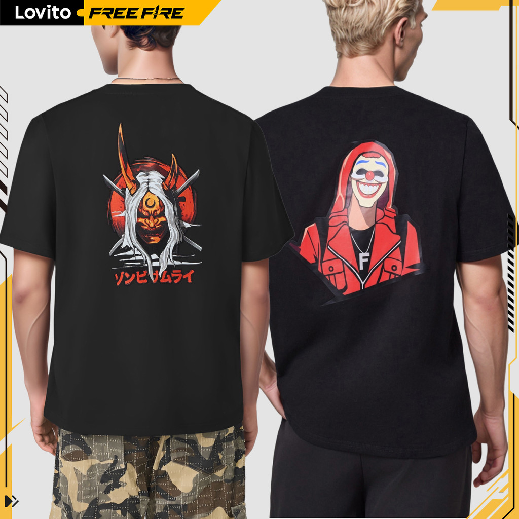 LOVITO X FREE FIRE Camiseta Casual Com Estampa Masculina LFFB1FF020