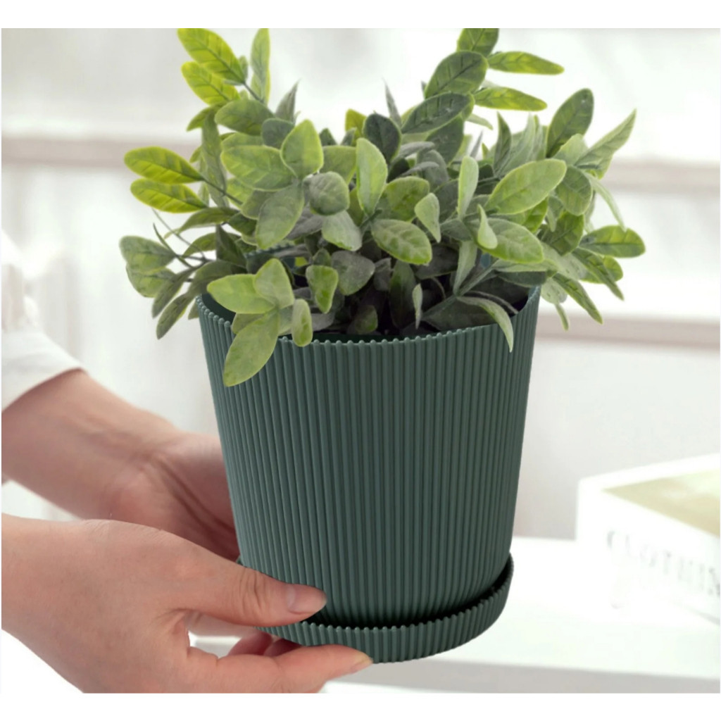 Vaso de flor Cachepô Decorativo com bandeja Plastico Recommend
