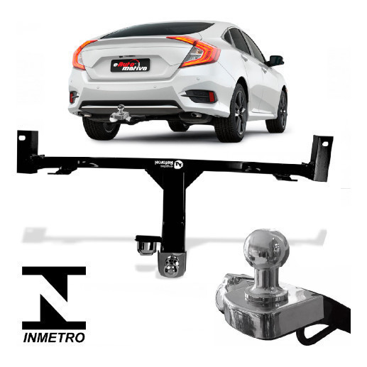 Engate Reboque Civic 2017 A 2024 Reforcel 500kg Protetor Reforçado