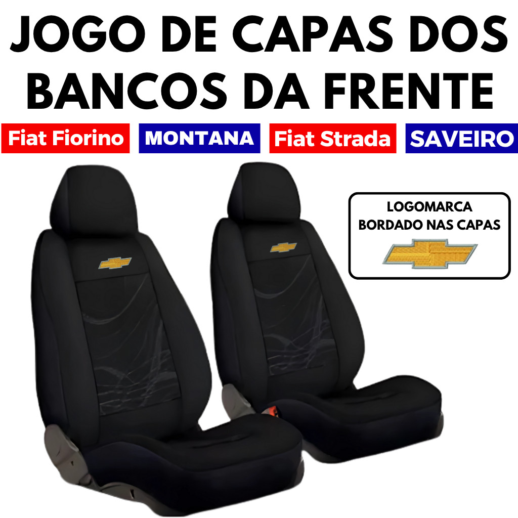 Capas De Bancos Automotivos Tecido Grosso Original Chevrolet Gm Fiat Vw Montana / Saveiro / Strada / Fiat Fiorino Furgão